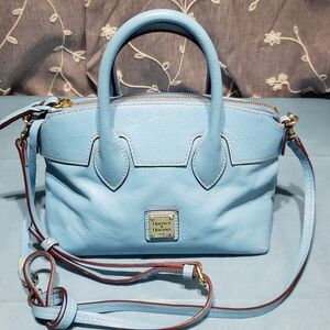 Dooney & Bourke Blue Satchel with Gold Accents